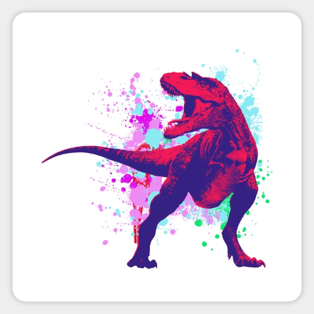 T-rex Dinosaur Splash Sticker by rmtees